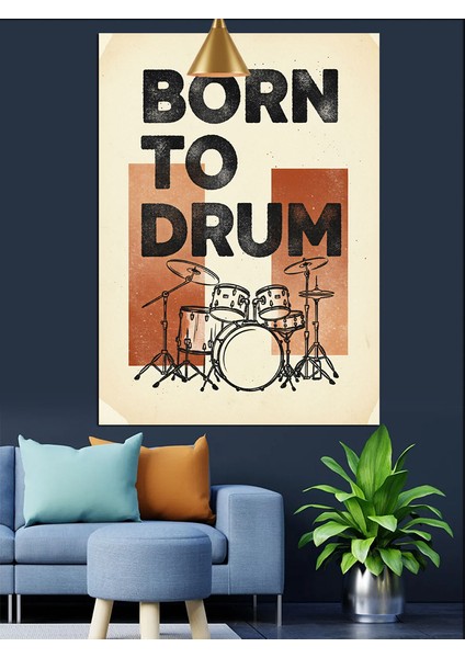 Bateri Çalmak Için Doğan Yazılı Bateri Afişi Dekoratif Kanvas - Mdf Ahşap Tablo fiyatları