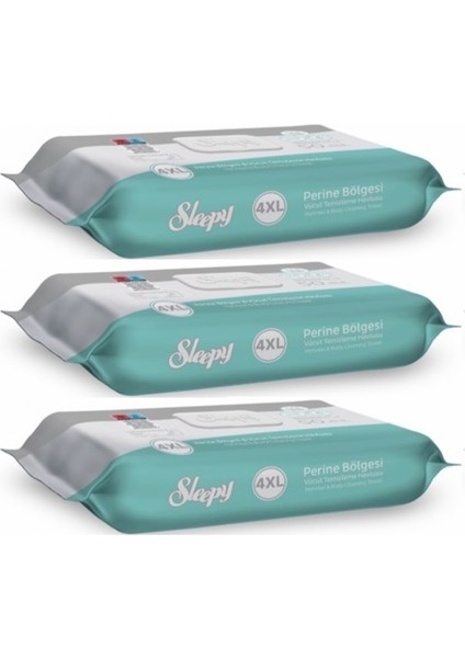 Perine Bölgesi ve Vücut Temizleme Islak Mendil Havlu 50 Yaprak (Ebat 4xl) (3 Lü Set)