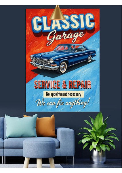 Eski Klasik Araba Posteri Dekoratif Kanvas - Mdf Ahşap Tablo fiyatları