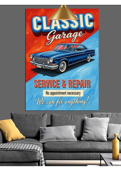Eski Klasik Araba Posteri Dekoratif Kanvas - Mdf Ahşap Tablo fırsatları