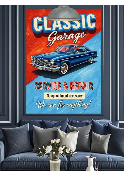 Eski Klasik Araba Posteri Dekoratif Kanvas - Mdf Ahşap Tablo indirimleri