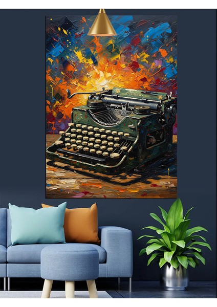 Daktilo Alevler Sanat Eseri Dekoratif Kanvas - Mdf Ahşap Tablo fiyatları