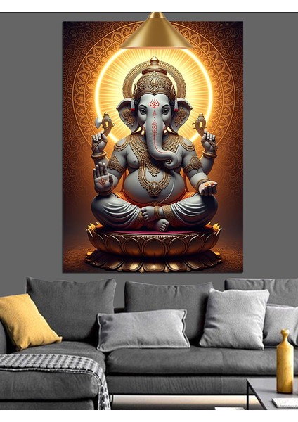Ganesha Fil Tanrı Figürü Dekoratif Kanvas - Mdf Ahşap Tablo modelleri
