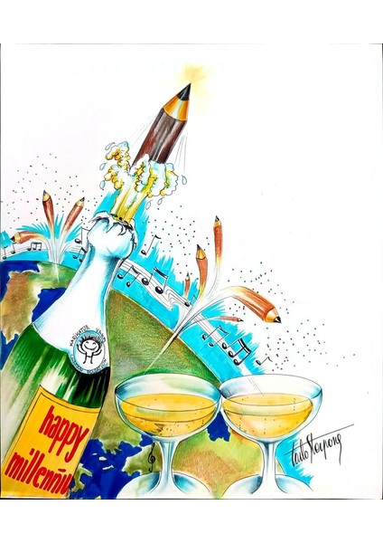 Sterpone Carlo 29X21CM Orijinal Karikatür Tablo modelleri