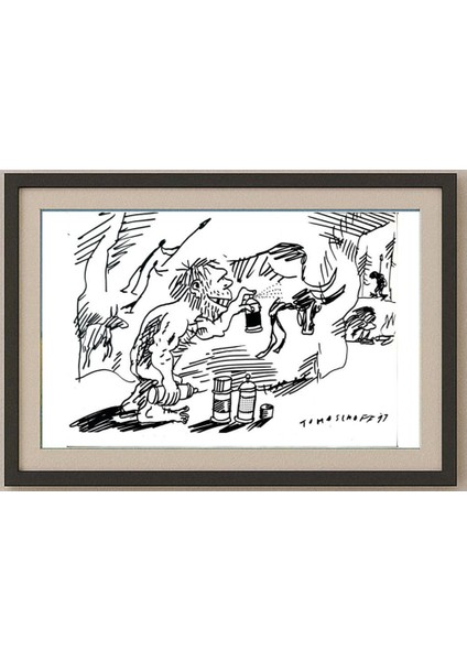 Jan Tomaschoff 29X21CM Orijinal Karikatür Tablo