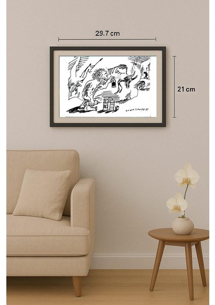 Jan Tomaschoff 29X21CM Orijinal Karikatür Tablo fiyatları