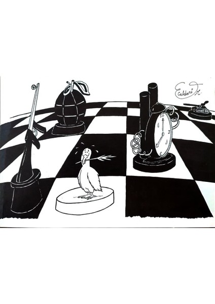 Eduardo Caldari Junior 29X21CM Orijinal Karikatür Tablo modelleri