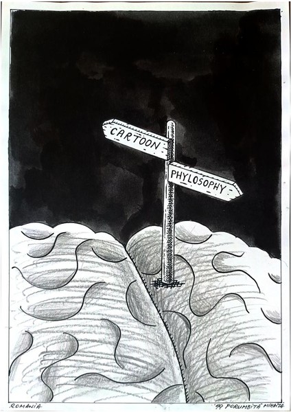 Mihaita Porumbita 29X21CM Orijinal Karikatür Tablo modelleri