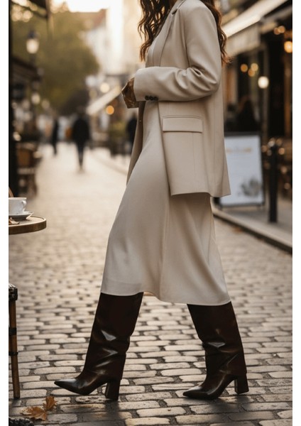 Strada Kahverengi Rugan Tak-Çıkar Konçlu (8 cm Topuk Boyu ) Günlük Kullanım Bot ve Çizme modelleri