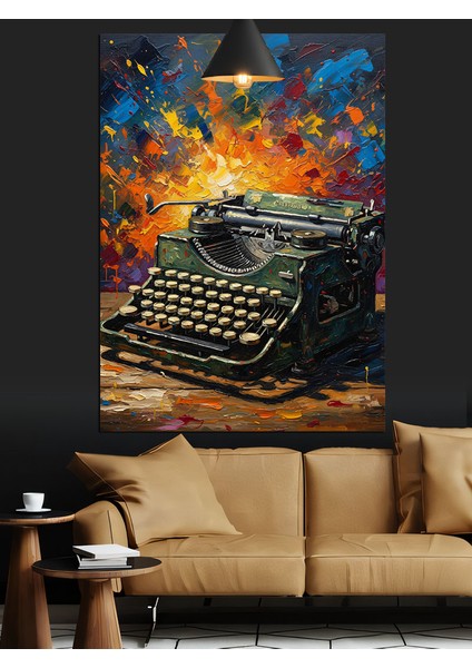 Daktilo Alevler Sanat Eseri Dekoratif Kanvas - Mdf Ahşap Tablo modelleri