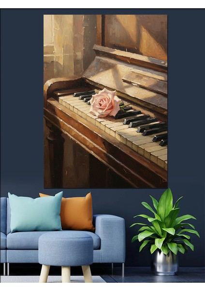 Piyano Tuşları Müzik Aleti Dekoratif Kanvas - Mdf Ahşap Tablo modelleri