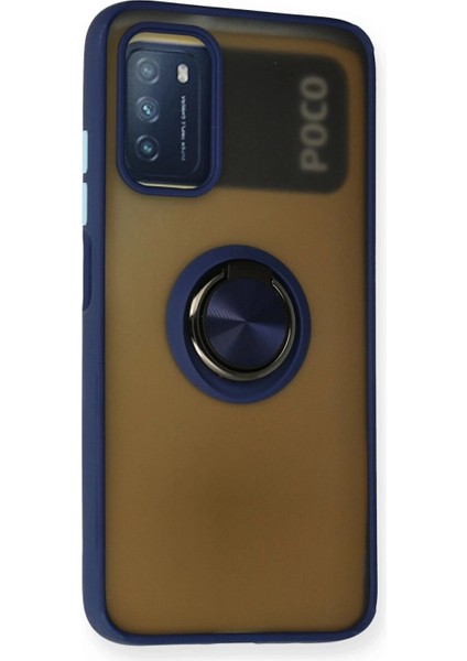 Xiaomi Redmi 9t Kılıf Montreal Yüzüklü Silikon Kapak - Lacivert (K95) fiyatları