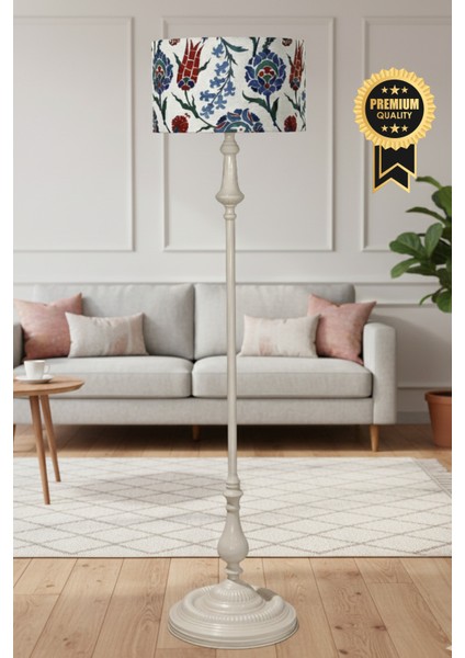 Çini Desenli Bej Metal Ayak Lambader fiyatları