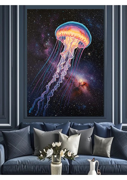 Mor Denizanası Derin Deniz Dekoratif Kanvas - Mdf Ahşap Tablo modelleri