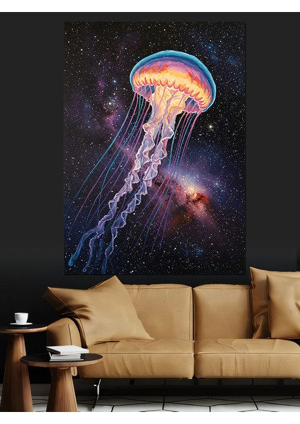 Mor Denizanası Derin Deniz Dekoratif Kanvas - Mdf Ahşap Tablo indirimleri