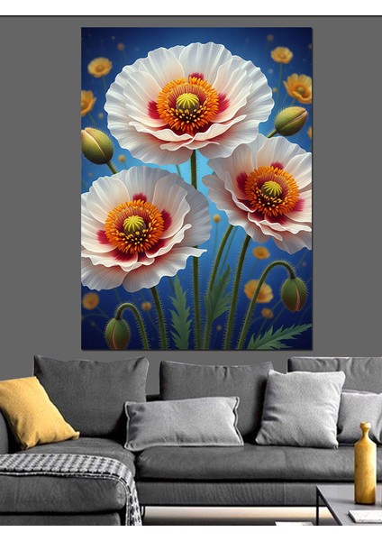 Buket Çiçekler Parlak Renkler Dekoratif Kanvas - Mdf Ahşap Tablo