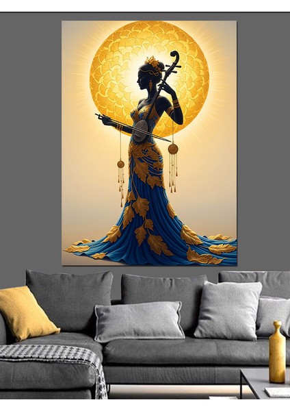 Ay Işığında Dans Eden Kadın Dekoratif Kanvas - Mdf Ahşap Tablo