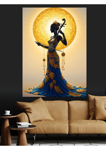 Ay Işığında Dans Eden Kadın Dekoratif Kanvas - Mdf Ahşap Tablo fırsatları