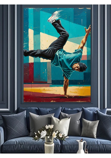 Break Dans Figürü Sokak Sanatı Dekoratif Kanvas - Mdf Ahşap Tablo modelleri