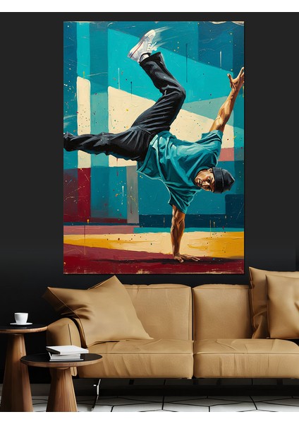 Break Dans Figürü Sokak Sanatı Dekoratif Kanvas - Mdf Ahşap Tablo indirimleri