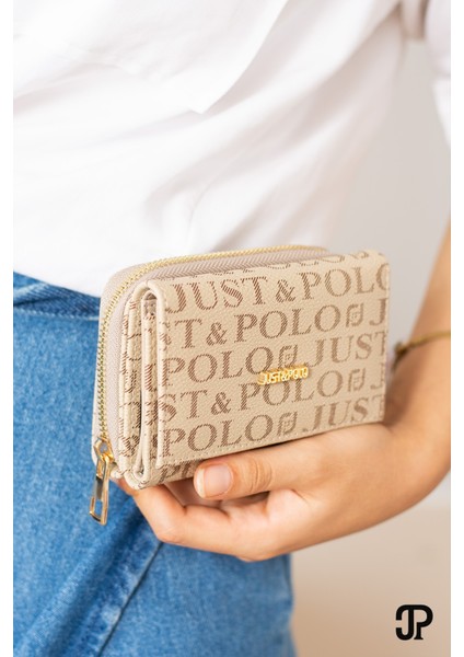 Orijinal Just Polo Collection Yumuşak Deri Bozuk & Kağıt Para Bölmeli Fermuarlı Şık Kartlıklı Cüzdan fırsatları