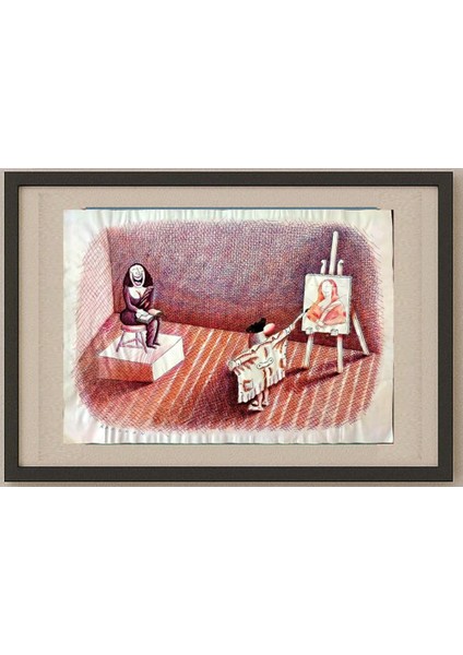 Rooshan Gataullin 43X30CM Orijinal Karikatür Tablo