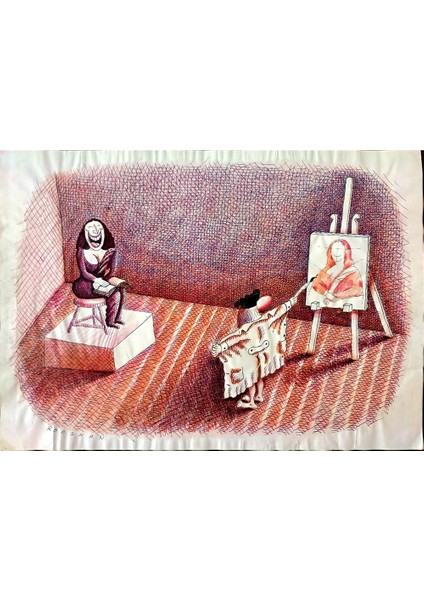 Rooshan Gataullin 43X30CM Orijinal Karikatür Tablo modelleri