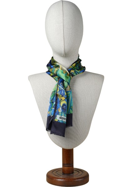 %100 Ipek Şal Fular (27X135 Cm)-Vincent Van Gogh (Süsenler) fiyatları