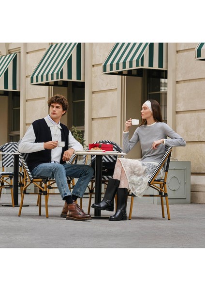 Kadın Siyah Hakiki Deri Topuklu Çizme 4K2TC59157