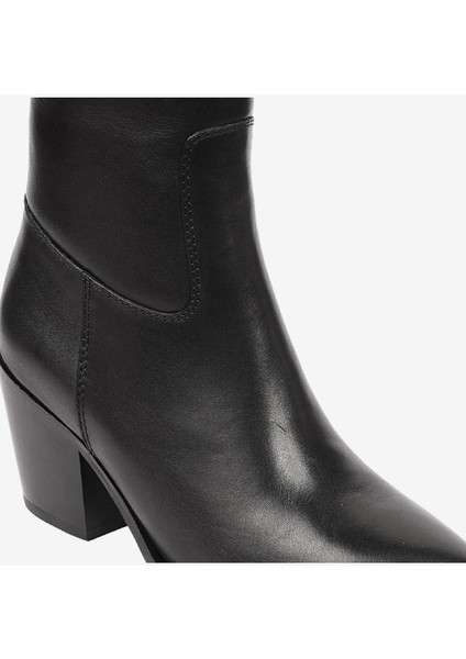 Kadın Siyah Hakiki Deri Topuklu Bot 4K2AB59148