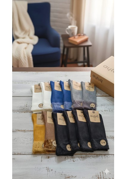 Bambu - Pamuk Kadın Soket Çorabı; Dikişsiz; Kışlık ; 36-40 Numara; Asorti 12'li Kutu fiyatları