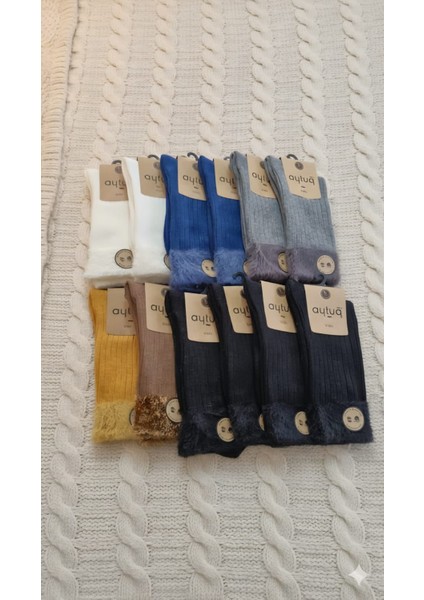 Bambu - Pamuk Kadın Soket Çorabı; Dikişsiz; Kışlık ; 36-40 Numara; Asorti 12'li Kutu fırsatları