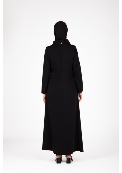 Ön Kısmı Tokalı Siyah Elbise 9427 fırsatları