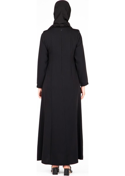 Düğme Detaylı Siyah Elbise 9430 fırsatları