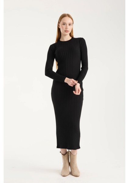 Vücuda Oturan Uzun Kollu Ribana Triko Elbise indirimleri