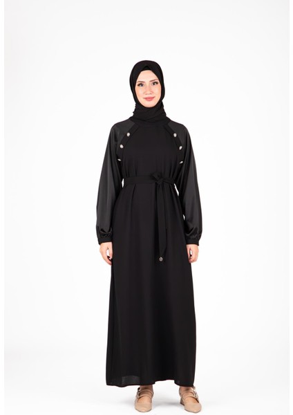 Omuz Kısmı Taş Aksesuarlı Siyah Renk Elbise 9429 fiyatları