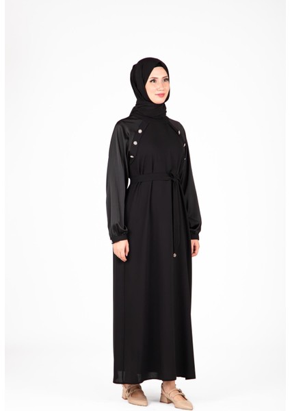 Omuz Kısmı Taş Aksesuarlı Siyah Renk Elbise 9429 modelleri