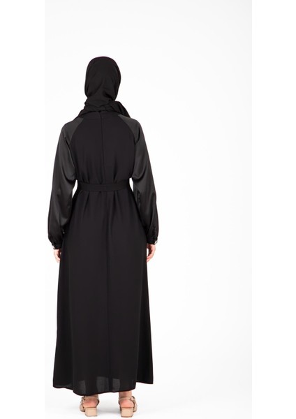 Omuz Kısmı Taş Aksesuarlı Siyah Renk Elbise 9429 fırsatları