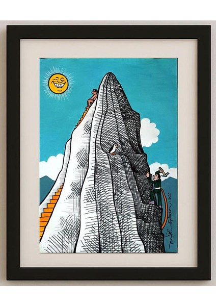 Thorsteinn Eggertsson 43X30CM Orijinal Karikatür Tablo