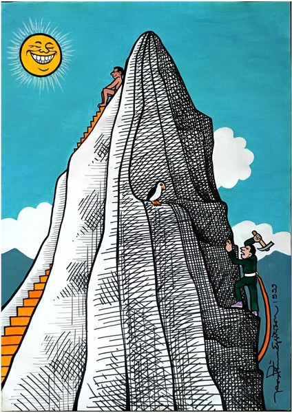 Thorsteinn Eggertsson 43X30CM Orijinal Karikatür Tablo modelleri