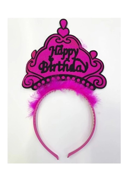 Happy Birthday Yazılı Neon Renk Taç 12 Adet fırsatları