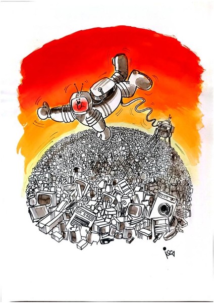 Emilio Isca 35X25CM Orijinal Karikatür Tablo modelleri