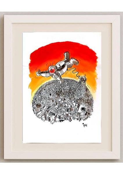 Emilio Isca 35X25CM Orijinal Karikatür Tablo fırsatları