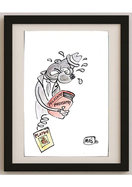 Sergio Mas 24X18CM Orijinal Karikatür Tablo