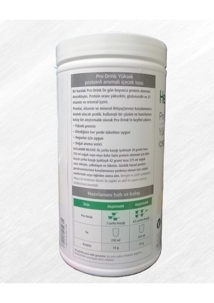Pro Drink – Ekstra Protein Takviyesi Için Bitki Bazlı, Hafif Aromalı Vanilya Aromalı Toz Karışım Vegan fiyatları
