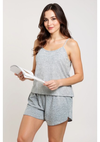 Kadın Gri Şortlu Penye Gecelik Takımı – Modern, Konforlu ve Günlük Kombinlere Uygun fiyatları