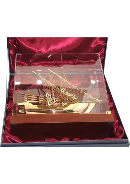 Pirinç Yelkenli Gemi Altın Kaplama Katar Dhow Teknesi Kutulu 29CM No.1 fiyatları