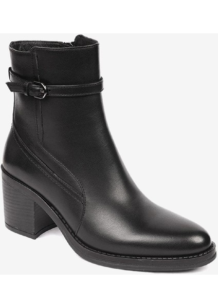 Kadın Siyah Hakiki Deri Topuklu Bot 4K2DB34061