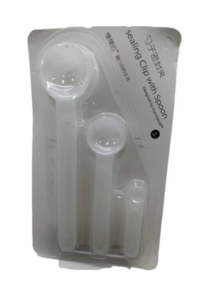 Ölçme Kaşıklı Poşet Klipsi 3'lü Paket fırsatları