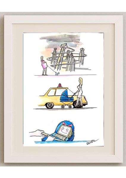 Oscar Agos 43X30CM Orijinal Karikatür Tablo fırsatları